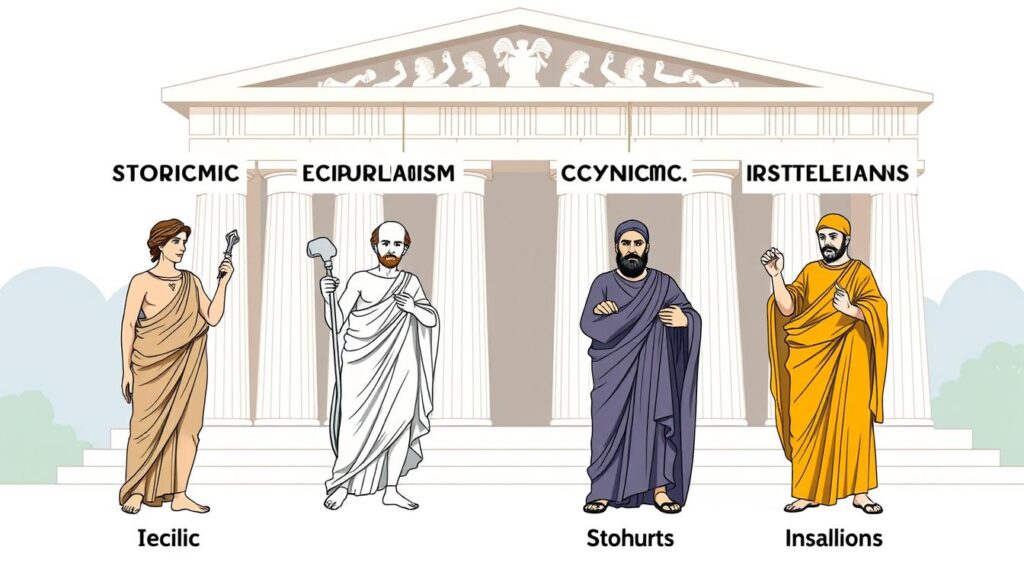 Comparison of different philosophical schools of thought in ancient Greece Comparison of different philosophical schools of thought in ancient Greece