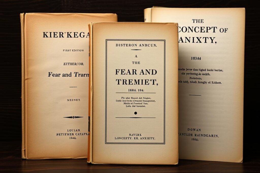 First edition covers of Kierkegaard's major works