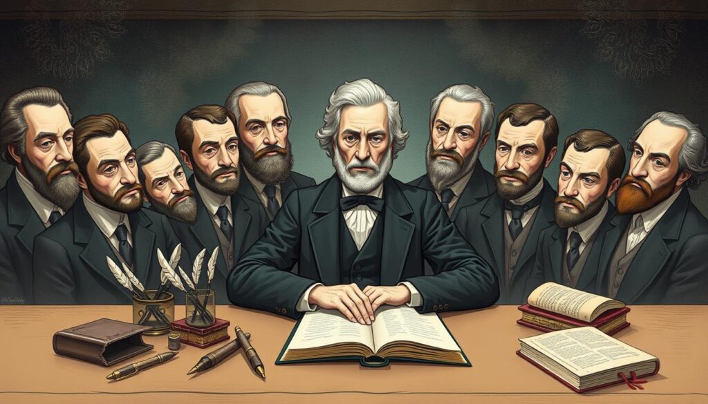 Illustration of Kierkegaard's pseudonymous authorship strategy