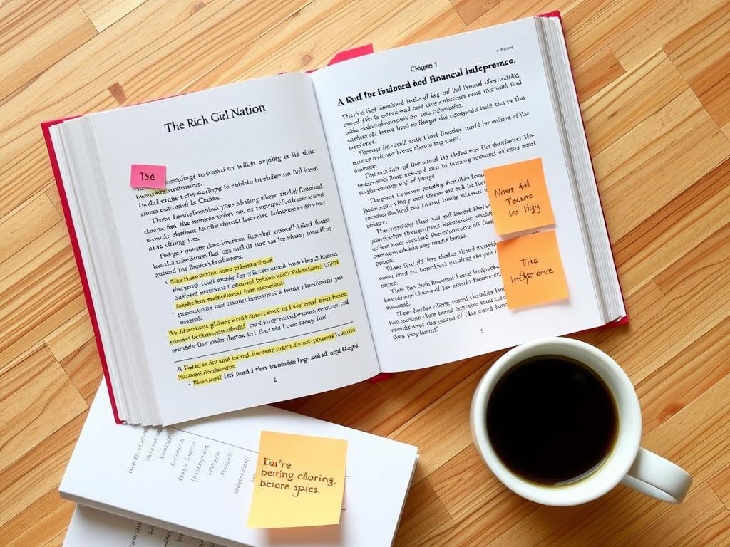 Rich Girl Nation book open to chapter on financial independence