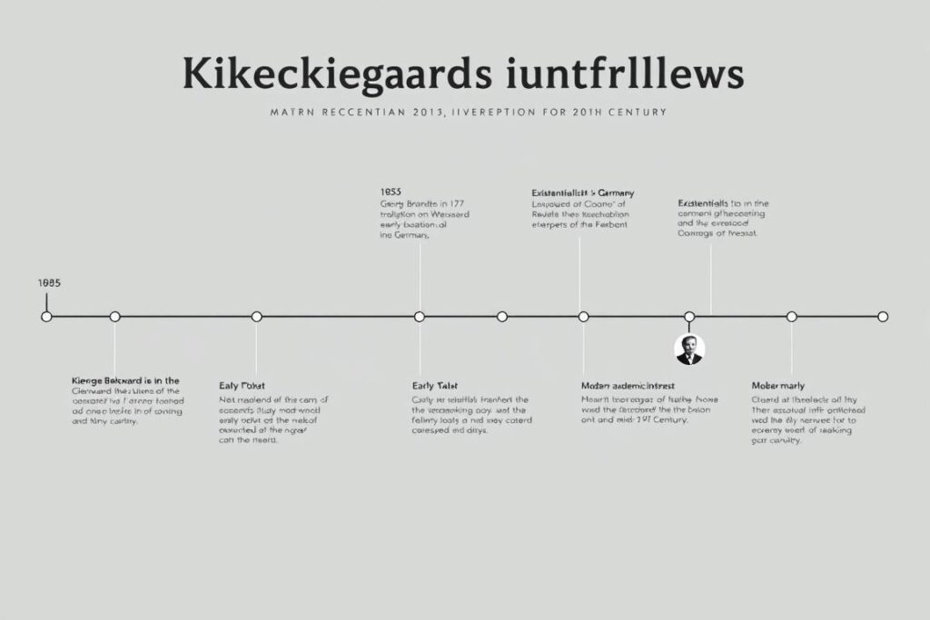 Timeline showing the spread of Kierkegaard's influence after his death